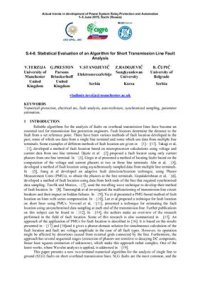 cover of the book Statistical Evaluation of an Algorithm for Short Transmission Line Fault Analysis