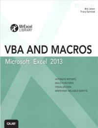 cover of the book VBA and Macros: Microsoft Excel 2013