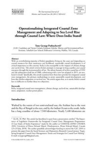 cover of the book Operationalising Integrated Coastal Zone Management and Adapting to Sea Level Rise through Coastal Law: Where Does India Stand?