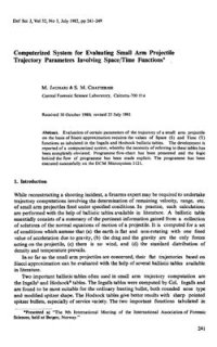 cover of the book Computerized system for evaluating small arm projectile trajectory parameters involving space/time functions