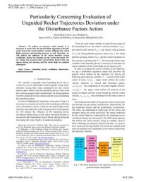 cover of the book Particularity concerning evaluation of unguided rocket trajectories deviation under the disturbance factors action