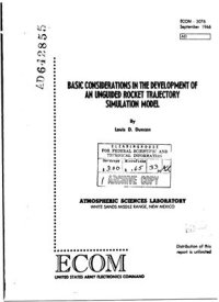 cover of the book Basic considerations in the development of an unguided rocket trajectory simulation model