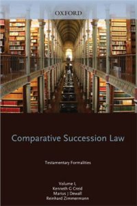 cover of the book Comparative Succession Law. Testamentary Formalities