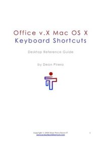 cover of the book Office v.X Mac OS X Keyboard Shortcuts. Desktop Reference Guide