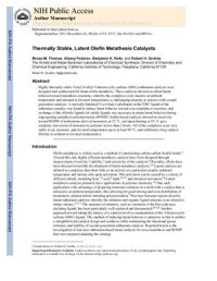 cover of the book Thermally Stable, Latent Olefin Metathesis Catalysts