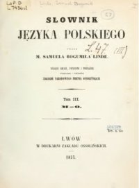 cover of the book Słownik języka polskiego. Tom III (M-O)