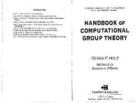 cover of the book Handbook of Computational Gr Theory