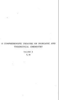 cover of the book A Comprehensive Treatise on Inorganic and Theoretical Chemistry: volume 10. S, Se