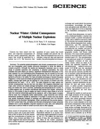 cover of the book Nuclear winter: global consequences of multple nuclear explosions