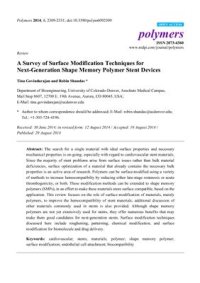 cover of the book A Survey of Surface Modification Techniques for Next-Generation Shape Memory Polymer Stent Devices