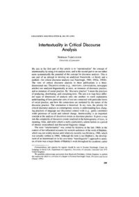 cover of the book Intertextuality in Critical Discourse Analysis