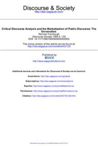 cover of the book Critical Discourse Analysis and the Marketization of Public Discourse: The Universities