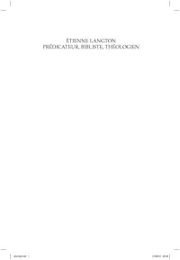 cover of the book Étienne Langton, prédicateur, bibliste, théologien