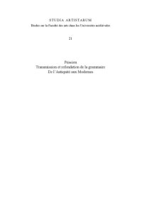 cover of the book Priscien: Transmission et refondation de la grammaire, de l’antiquité aux modernes