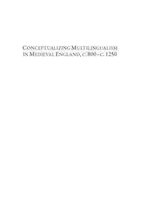 cover of the book Conceptualizing Multilingualism in England, c.800-c.1250