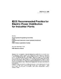 cover of the book IEEE Std 141-1993, IEEE Recommended Practice for Electric Power Distribution for Industrial Plants