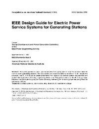 cover of the book IEEE Std 666-1991, IEEE Design Guide for Electric Power Service Systems for Generating Stations