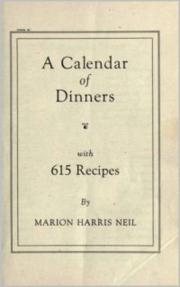 cover of the book A Calendar of dinners with 615 recipes