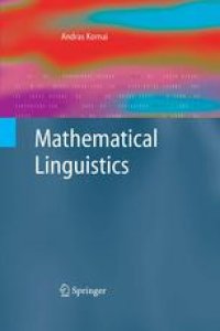 cover of the book Mathematical Linguistics