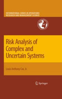 cover of the book Risk Analysis Of Complex And Uncertain Systems