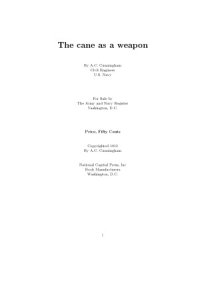 cover of the book The cane as a weapon. With additional photographs