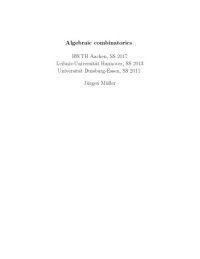 cover of the book Algebraic combinatorics [Lecture notes]