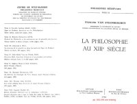 cover of the book La philosophie au XIIIe siècle