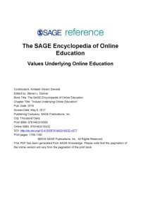 cover of the book Values Underlying Online Education