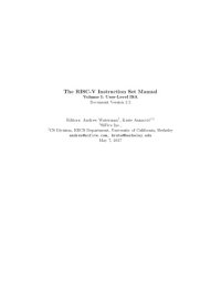 cover of the book The RISC-V Instruction Set Manual: Volume I: User-Level ISA