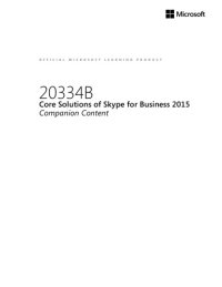 cover of the book 20334B: Core Solutions of Skype for Business 2015