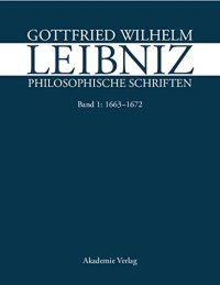 cover of the book Philosophische Schriften, Band I: 1663-1672