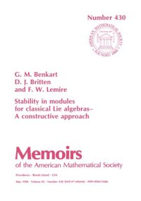 cover of the book Stability in Modules for Classical Lie Algebras: A Constructive Approach