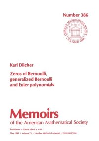 cover of the book Zeros of Bernoulli, Generalized Bernoulli, and Euler Polynomials