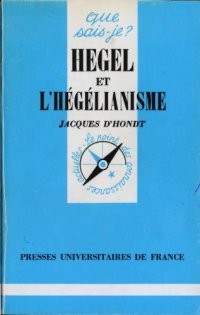 cover of the book Hegel et l’hegelianisme