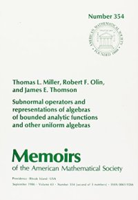 cover of the book Subnormal Operators and Representations of Algebras of Bounded Analytic Functions and Other Uniform Algebras