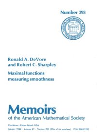 cover of the book Maximal Functions Measuring Smoothness