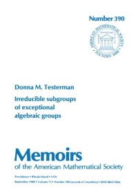 cover of the book Irreducible Subgroups of Exceptional Algebraic Groups