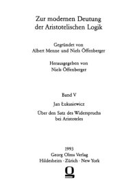 cover of the book Über den Satz des Widerspruchs bei Aristoteles