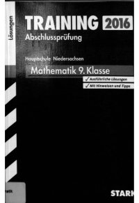 cover of the book Lösungen zum Training Abschlussprüfung 2016 Mathematik 9. Klasse Hauptschule Niedersachsen