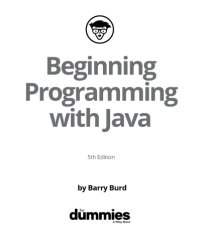 cover of the book Beginning Programming with Java for Dummies