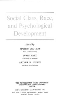 cover of the book Social Class, Race, and Psychological Development