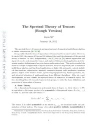 cover of the book The Spectral Theory of Tensors (Rough Version)