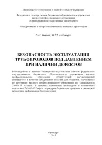 cover of the book Безопасность эксплуатации трубопроводов под давлением при наличии дефектов (80,00 руб.)