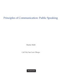 cover of the book Principles of Communication: Public Speaking