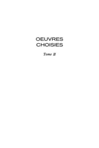 cover of the book Oeuvres choisies. Tome II