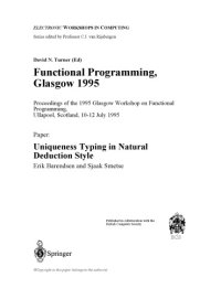 cover of the book Functional Programming, Glasgow 1995: Proceedings of the 1995 Glasgow Workshop on Functional Programming, Ullapool, Scotland, 10-12 July 1995