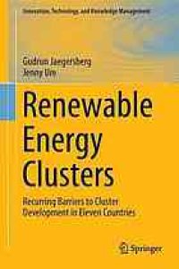 cover of the book Renewable energy clusters : recurring barriers to cluster development in eleven countries