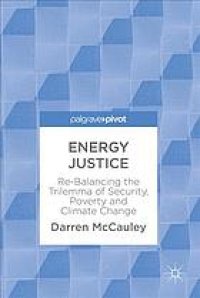 cover of the book Energy justice : re-balancing the trilemma of security, poverty and climate change