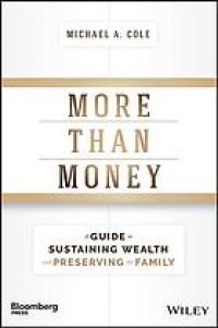 cover of the book More than money : a guide to sustaining wealth and preserving the family