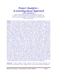 cover of the book Project Analytics : A Learning based Approach